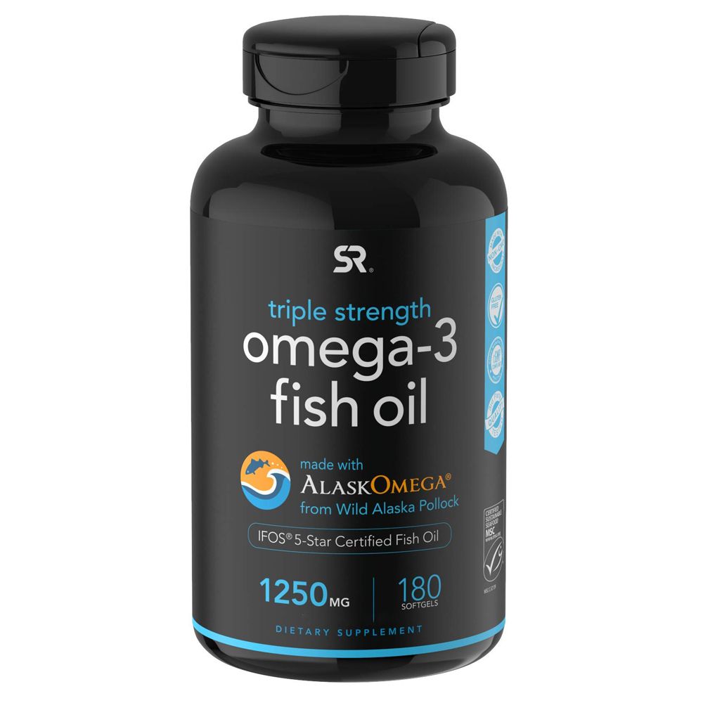 Dầu cá SR Omega 3 fish oil Alaska 1250mg của Mỹ hộp 180 viên