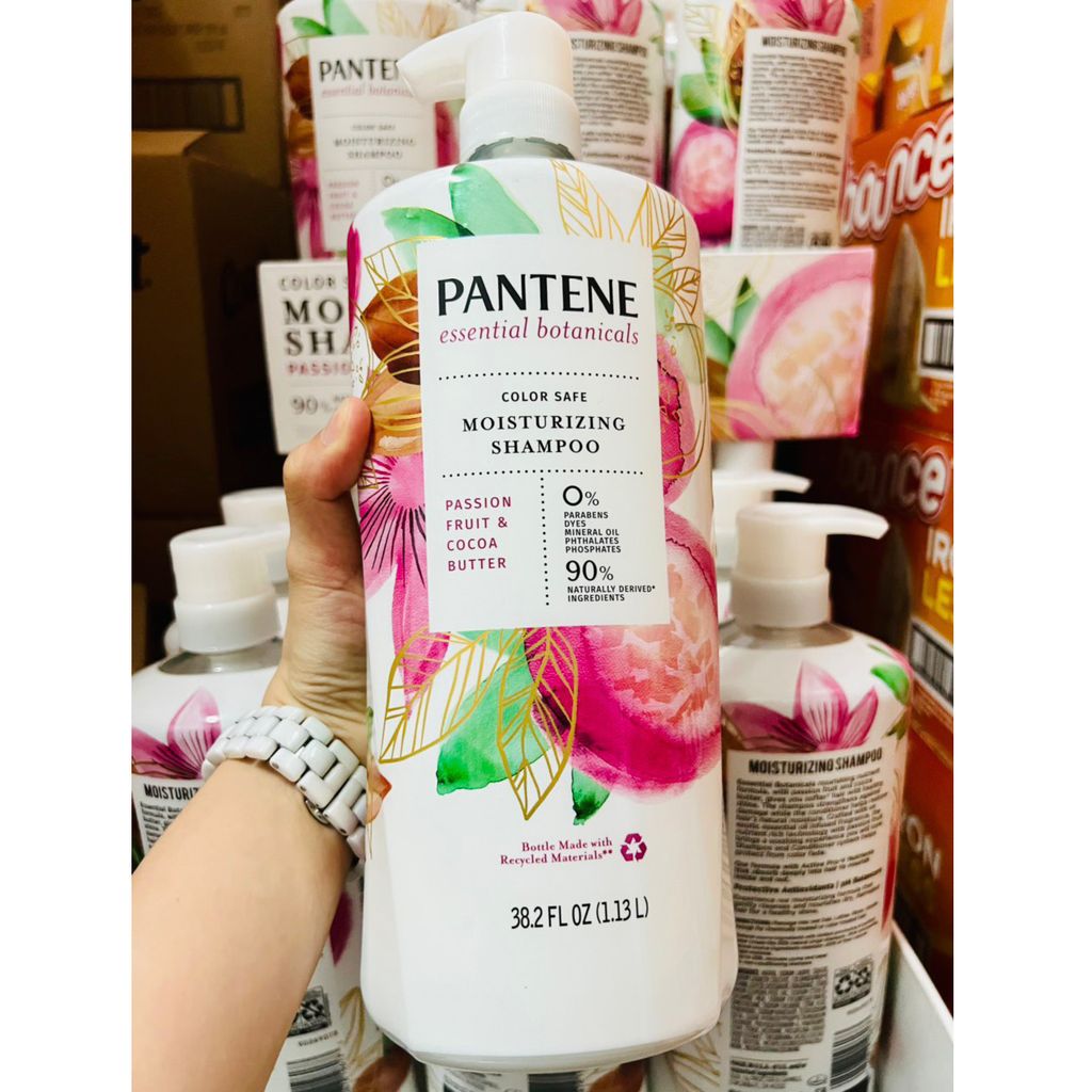Dầu gội Pantene Essential Botanicals Passion Fruit & Cocoa Butter Shampoo 1.13L của Mỹ