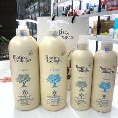 Cặp Dầu Gội Xả Biotin Collagen Trắng Trị Rụng Tóc, Phục Hồi Tóc Khô Xơ, Hư Tổn 500ml - 1000ml