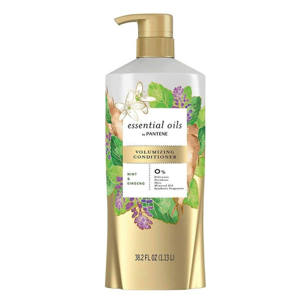 Dầu xả Pantene Essential Oil Volumizing Conditioner Mint Ginseng 1.13L của Mỹ