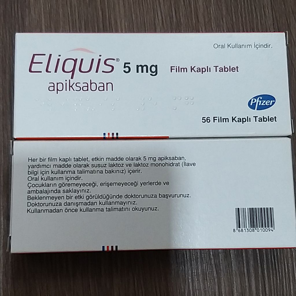 Eliquis 5mg Apiksaban Pfizer hộp 56 viên ngăn ngừa huyết khối tĩnh mạch sâu và đột quỵ