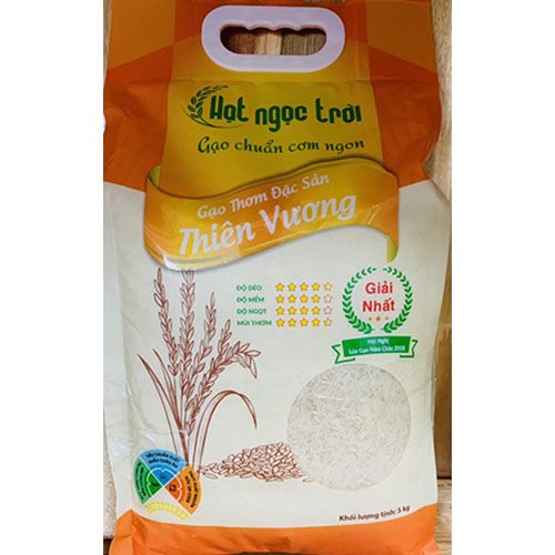Gạo thơm đặc sản Hạt Ngọc Trời Thiên Vương (Bao 5kg)