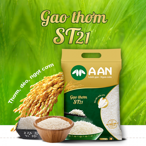 Gạo thơm A An ST21 (Bao 5 kg)