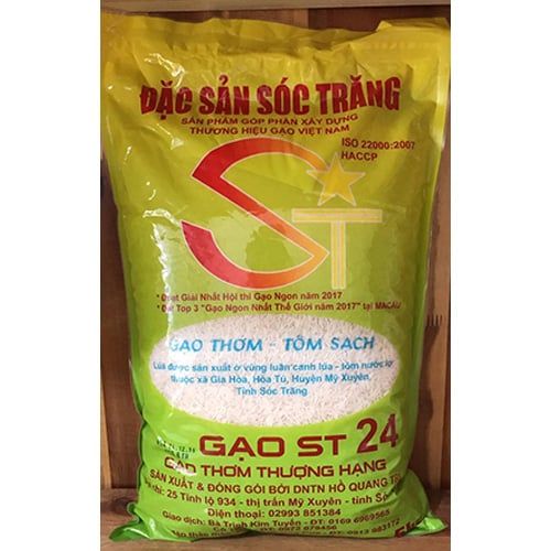 Gạo thơm ST24 Lúa Tôm (Bao 5kg)
