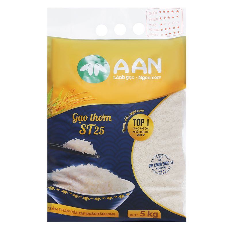 Gạo thơm A An ST25  (Bao 5 kg)