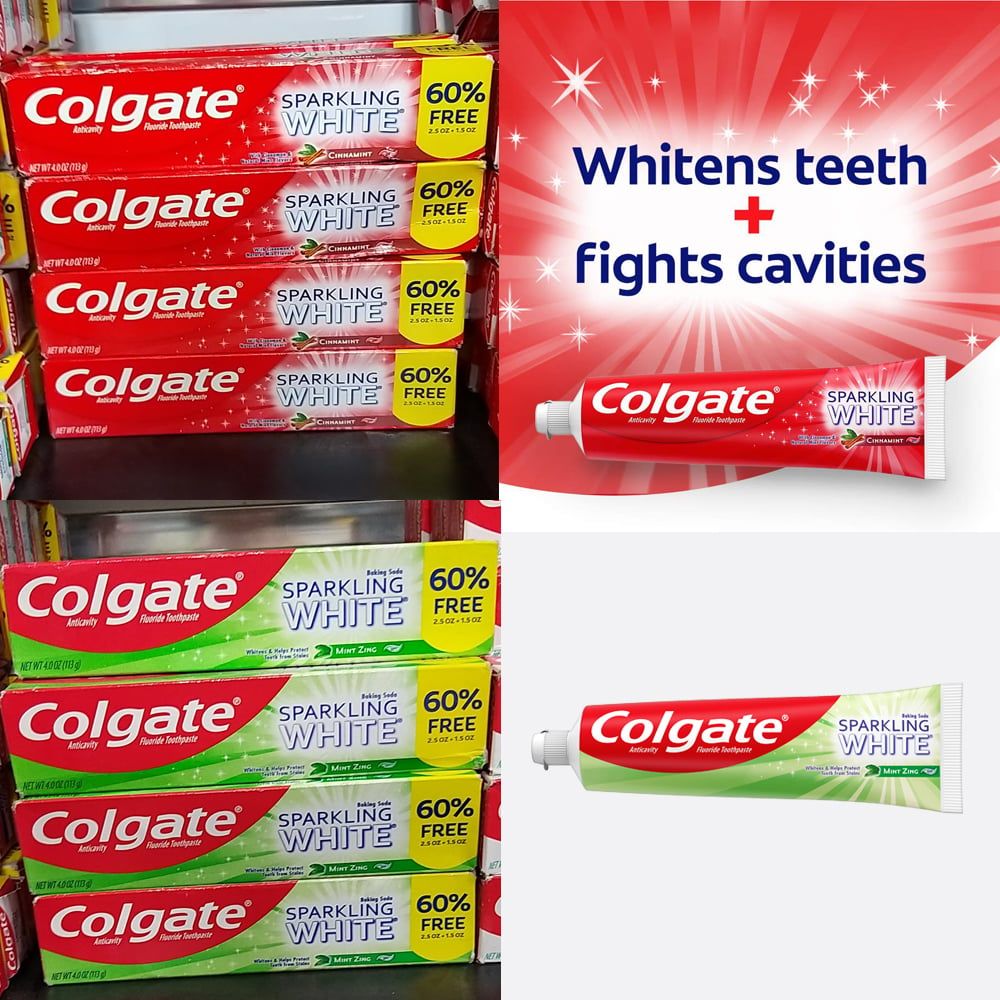 Gel đánh răng Colgate Sparkling White hộp 113g của Mỹ