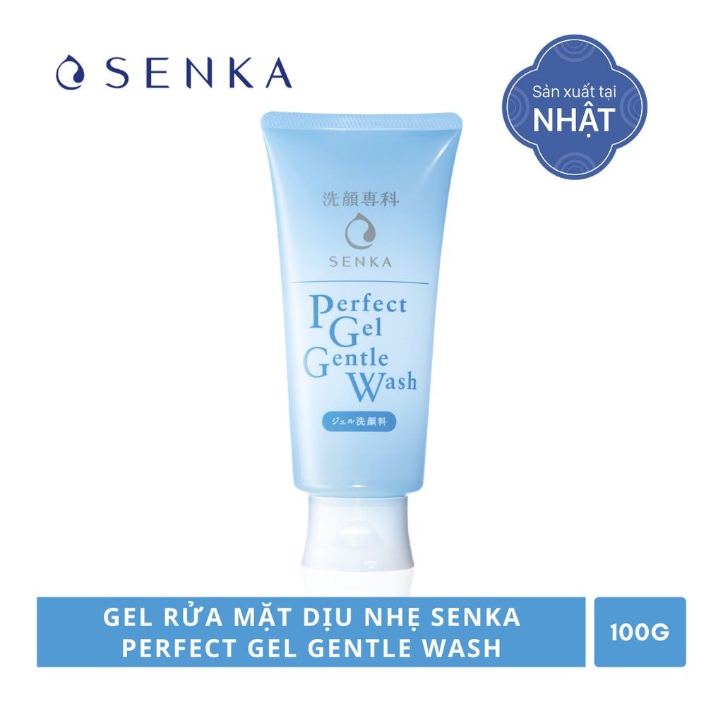 Gel rửa mặt dịu nhẹ Senka Perfect Gel Gentle Wash 100g của Nhật
