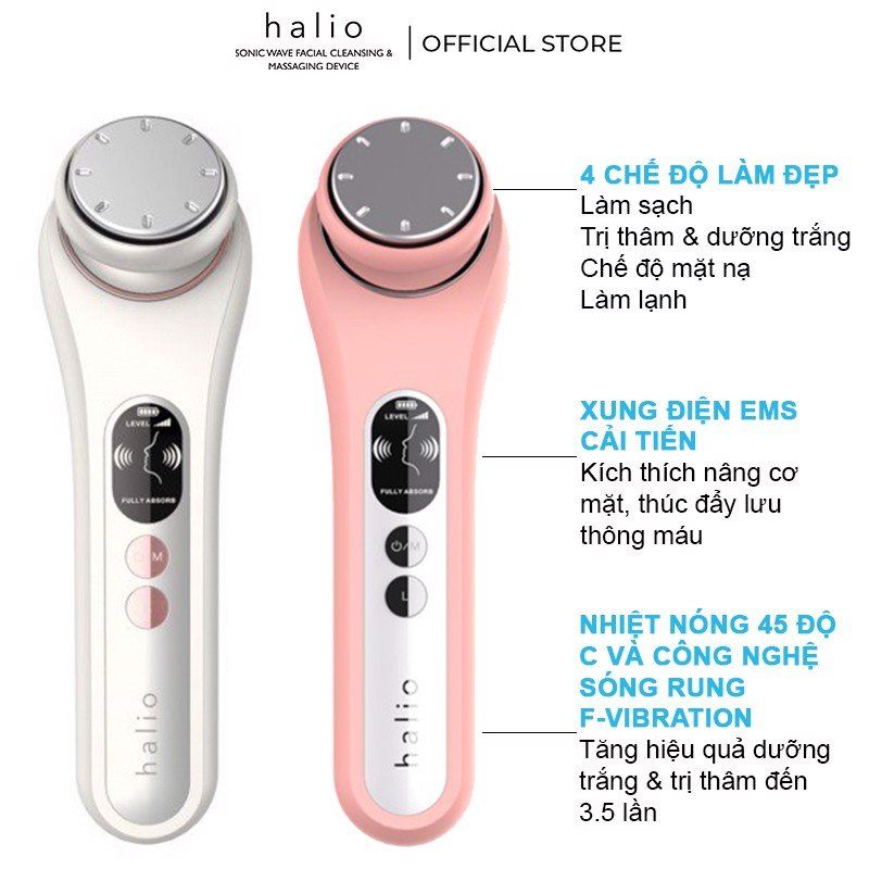 Máy đẩy tinh chất dưỡng trắng nóng lạnh Halio Ion Hot & Cool Beauty Device