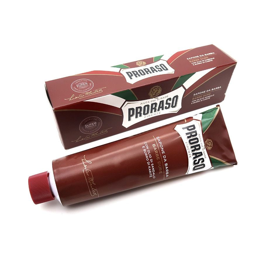 Kem Cạo Râu Proraso Shaving Cream Tube Nourish Sandalwood (Red) 150ml