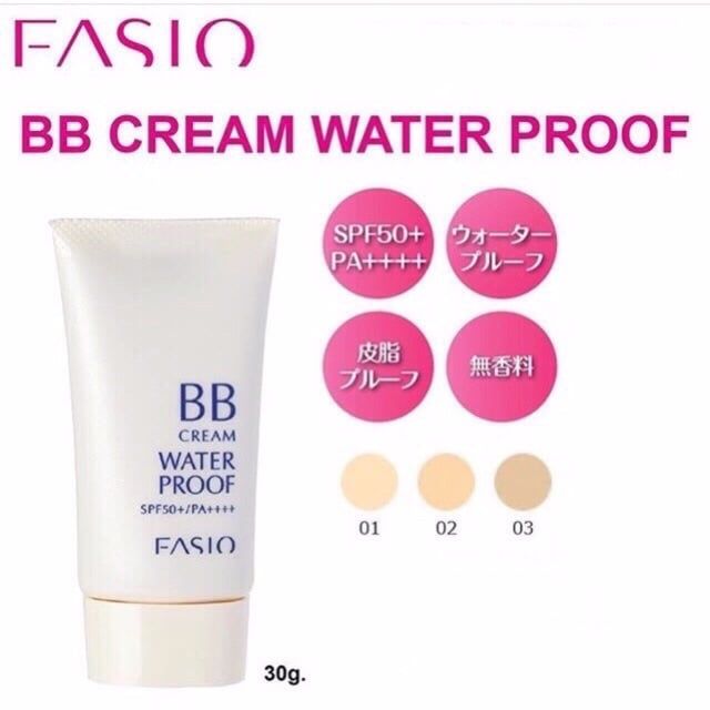 Kem đa năng Kosé Fasio BB Cream Water Proof SPF50+/PA++++ 30g