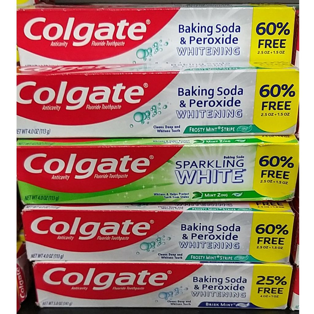 Kem đánh răng Colgate Baking soda & Peroxide Whitening hộp 113g / 141g