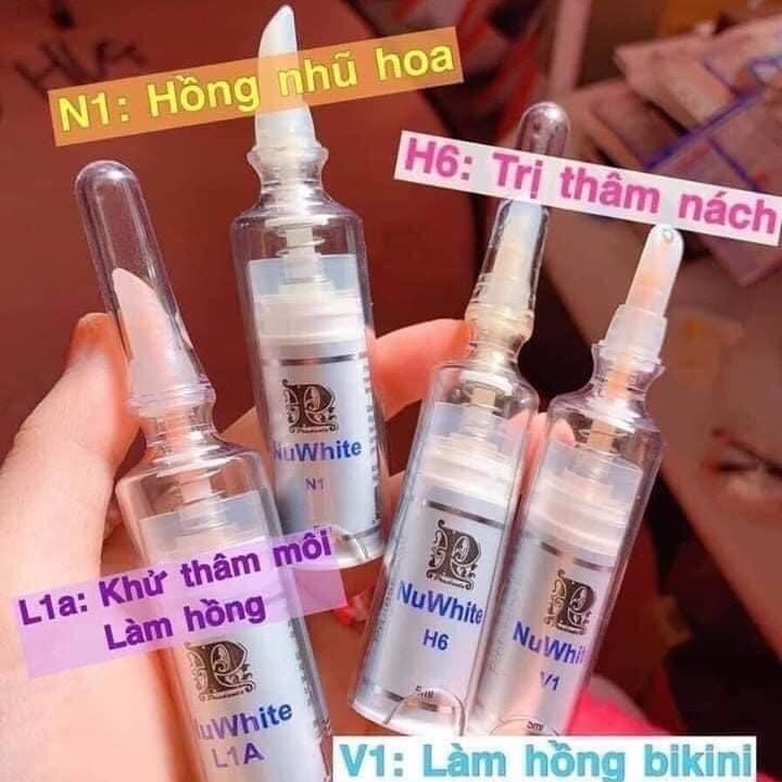 Kem Nuwhite Mibiti Prudente hồng nhũ hoa N1, hồng bikini V1, trị thâm nách bẹn H6, hồng môi L1A 5ml chĩnh hãng Mỹ