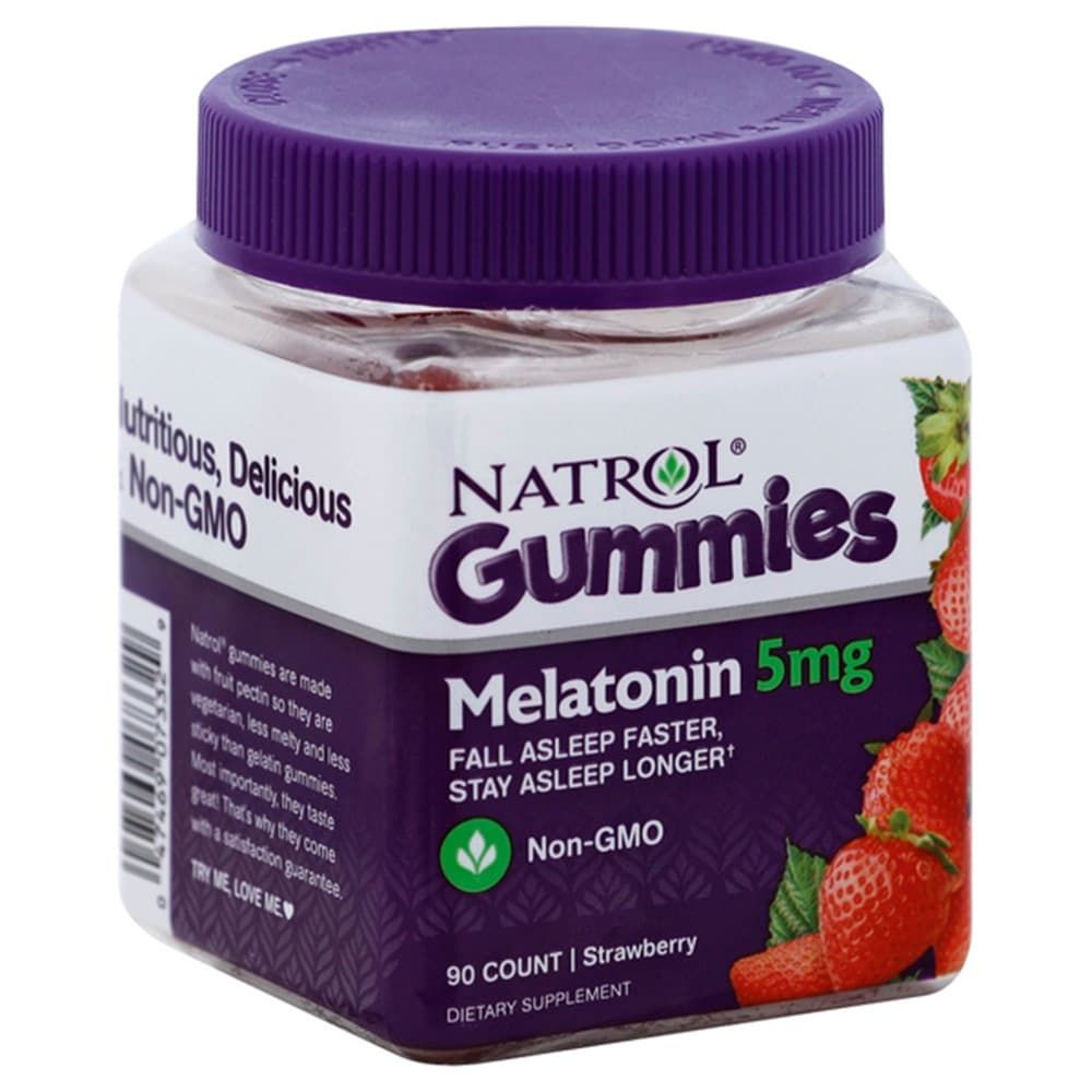 Kẹo dẻo mềm hỗ trợ giấc ngủ ngon Natrol Gummies Melatonin Strawberry của Mỹ