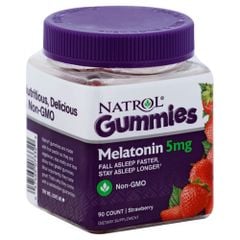 Kẹo dẻo mềm hỗ trợ giấc ngủ ngon Natrol Gummies Melatonin Strawberry của Mỹ
