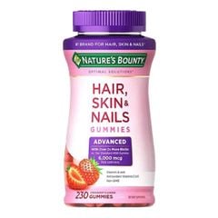 Kẹo dẻo đẹp da tóc móng Nature's Bounty Hair Skin & Nails Gummies Advanced 6000mcg hộp 230 Viên của Mỹ  - Mẫu Mới