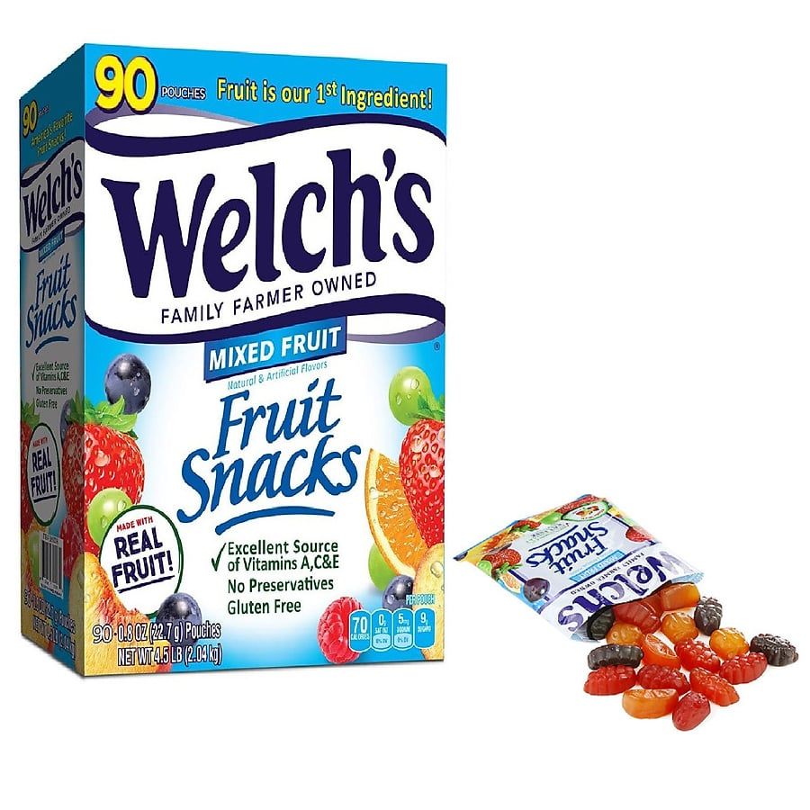 Kẹo dẻo trái cây hỗn hợp Welch's Mixed Fruit Snack 90 gói 2 kg của Mỹ