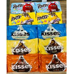Kẹo chocolate M&M tổng hợp nhiều màu và socola Hershey's Kisses của Mỹ