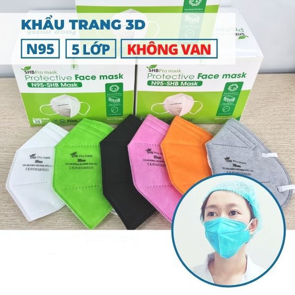 Khẩu trang y tế 5 lớp N95-SHB MASK không Van hộp 20 cái