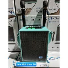 Loa kéo xách tay karaoke bluetooth Azpro 368 Bass 20 kèm 2 mic sét được tần số