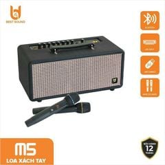 Loa kéo xách tay Best Sound M5 cao cấp bass 5 inch đôi 80w