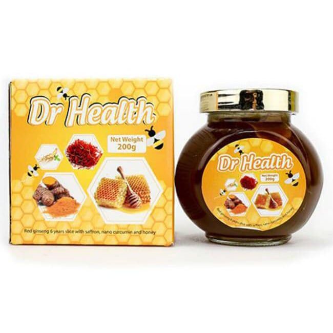 Mật ong nhân sâm nhụy hoa nghệ tây Dr Health hũ 200g của Mỹ