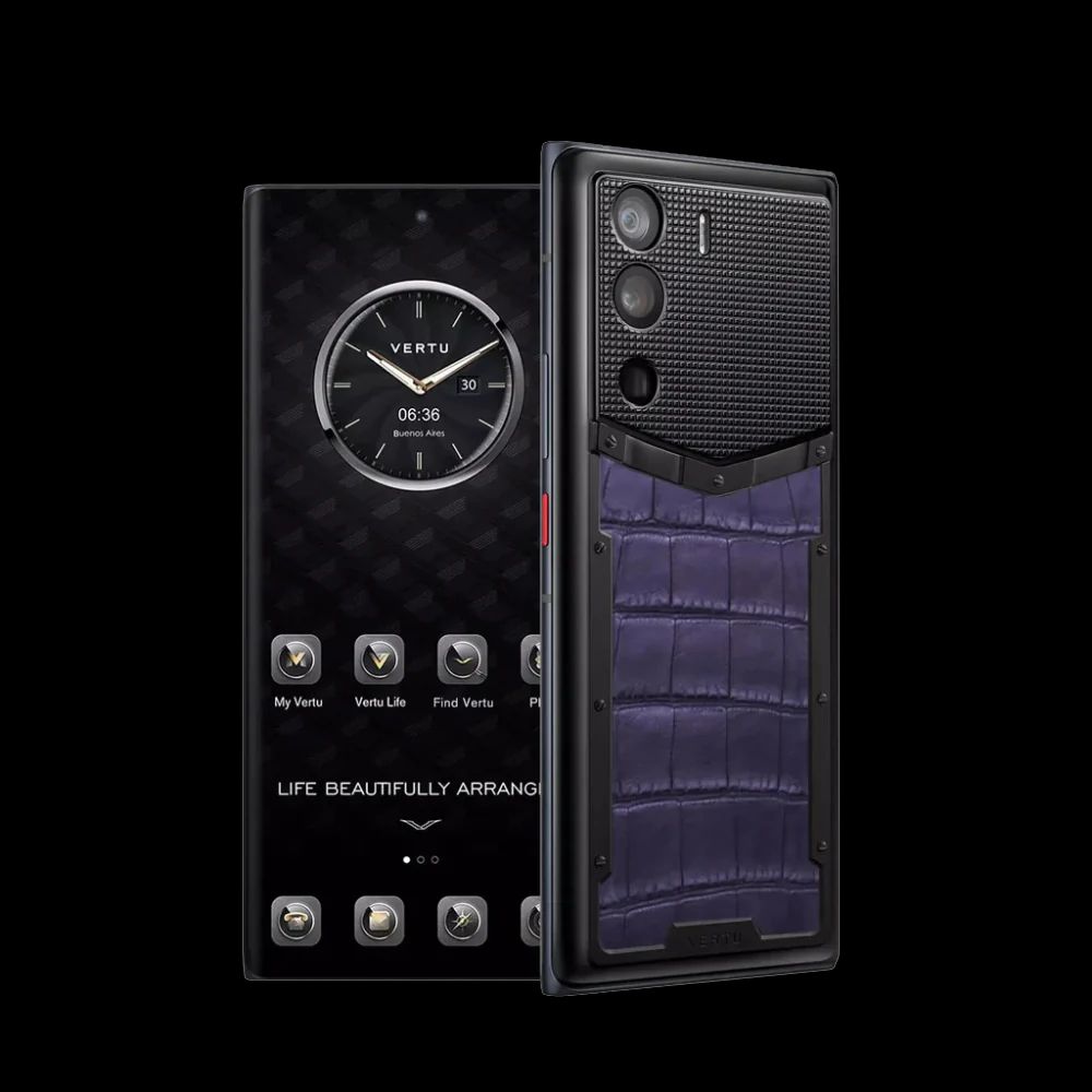 METAVERTU Grape Purple Alligator Leather Clous De Paris Pro