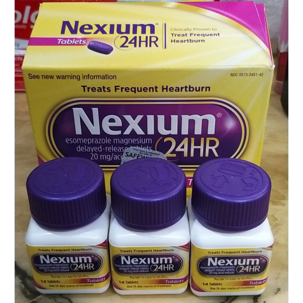 Hỗ trợ điều trị đau bao tử Nexium 24hr 3 pack hộp 42 viên của Mỹ