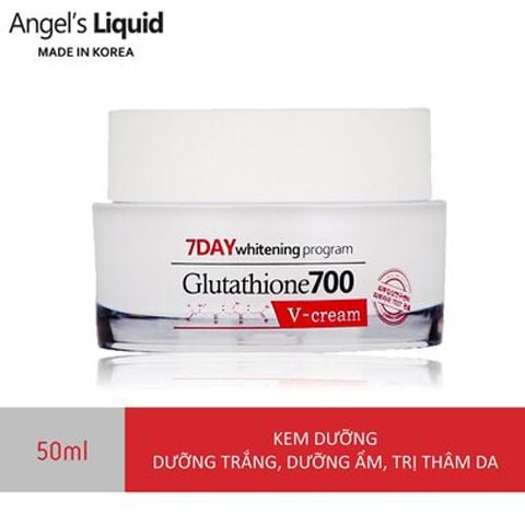 Kem Dưỡng Trắng Da Mờ Thâm Angel's Liquid 7Day Whitening Program Glutathione 700 V-cream 50ml