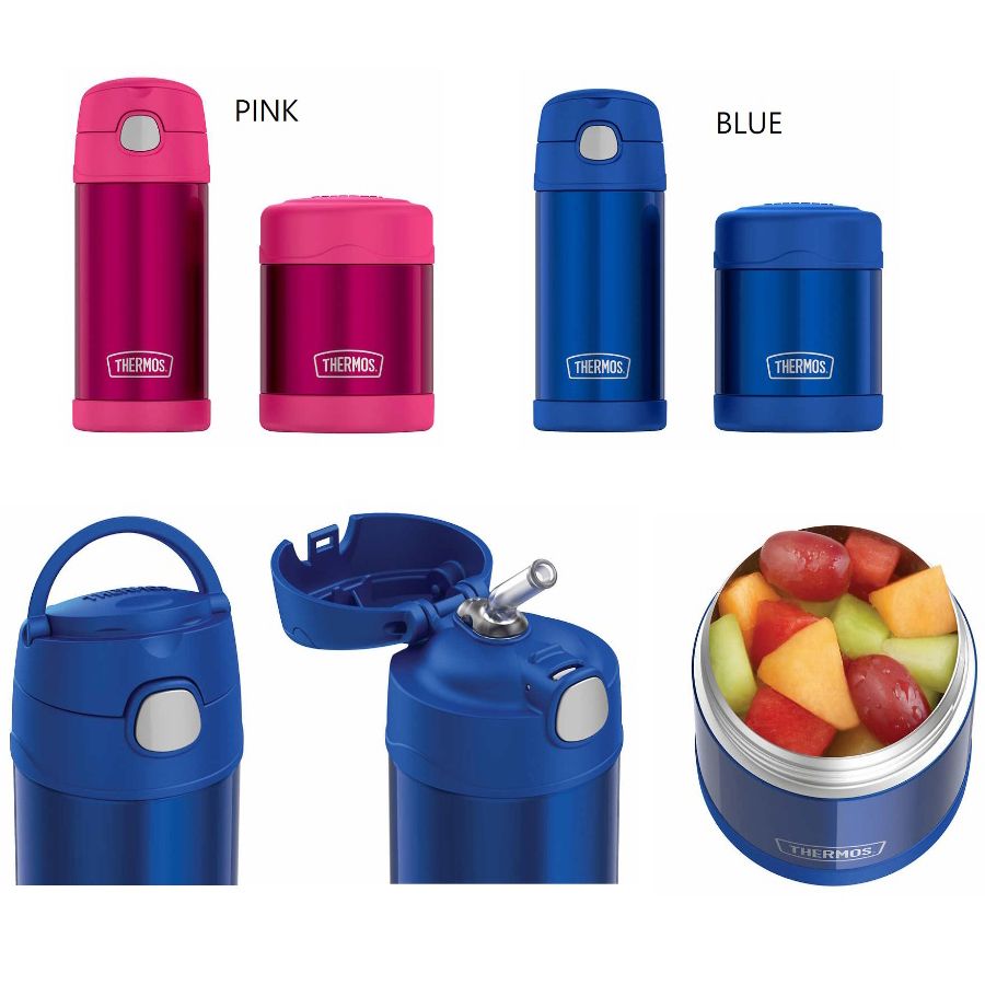 Set bình + hộp đựng thức ăn giữ nhiệt cho bé Thermos Funtainer Lunch Set của Mỹ - Bình giữ nhiệt 355ml + Hộp đựng thức ăn giữ nhiệt 290ml