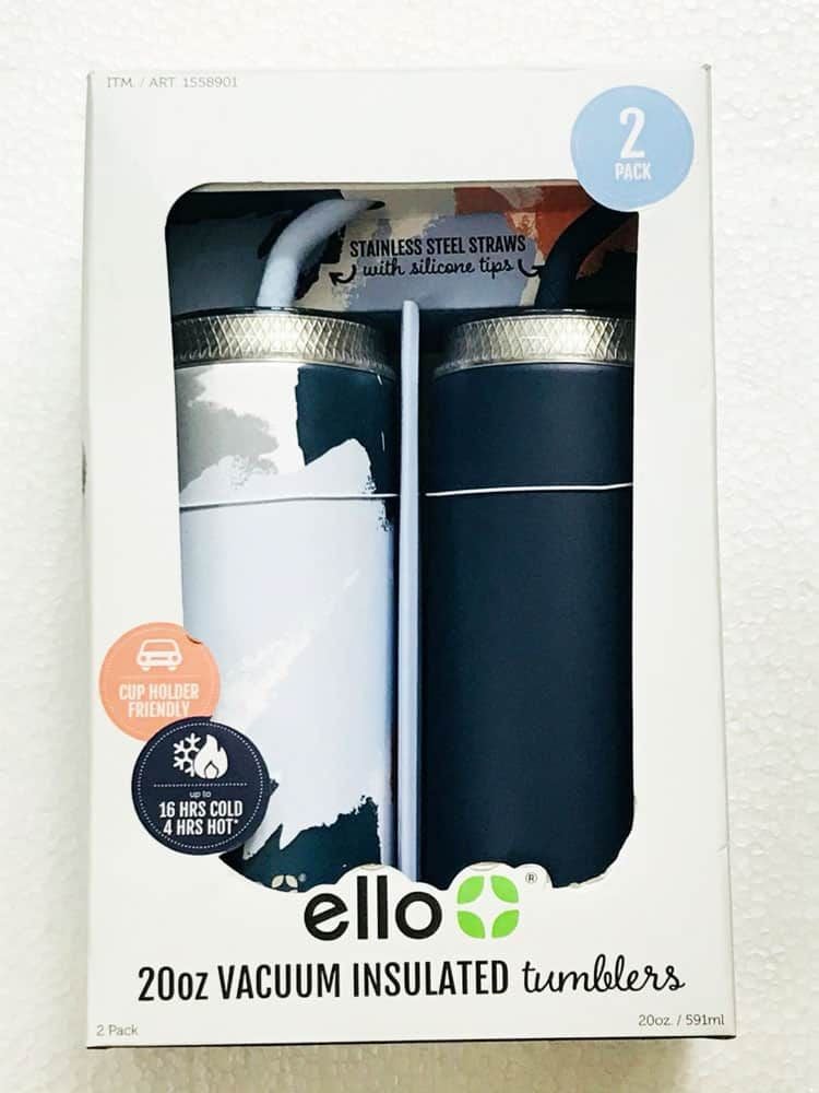Set 2 Ly giữ nhiệt nóng lạnh Ello Fizz 20oz Vacuum Insulated Tumblers 2x591ml (Blue) - Lạnh 16 giờ/nóng 4 giờ