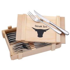 Set hộp gỗ 12 dao nỉa WMF Steak của Đức (12 món)