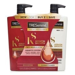 Set Dầu gội xả Tresemmé Keratin Smooth Marula Oil Mỹ 828ml x 2 chai