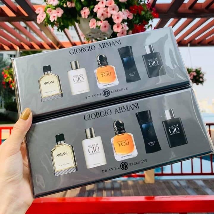 Set 5 chai Nước hoa mini nam Giorgio Armani Travel Exclusive 5ml