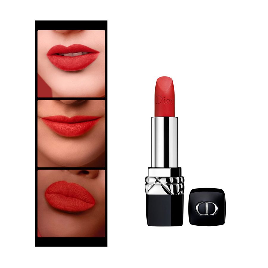 Son Dior Rouge 999 Matte Đỏ Tươi – From Satin To Matte