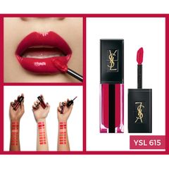 Son YSL Vernis À Levres Water Stain 615 Ruby Wave Đỏ Hồng 5.9ml