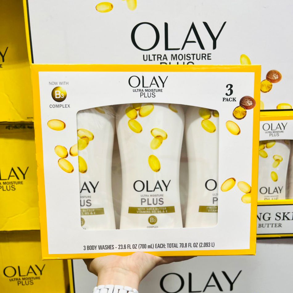 Bộ sữa tắm dưỡng thể Olay Ultra Moisture Plus Body set 3 chai x 700ml