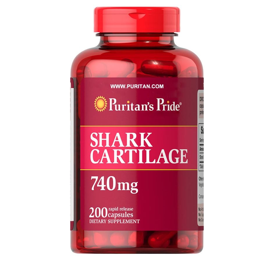 Hỗ trợ xương khớp Sụn vi cá mập Shark Cartilage 740mg hộp 200 viên Mỹ