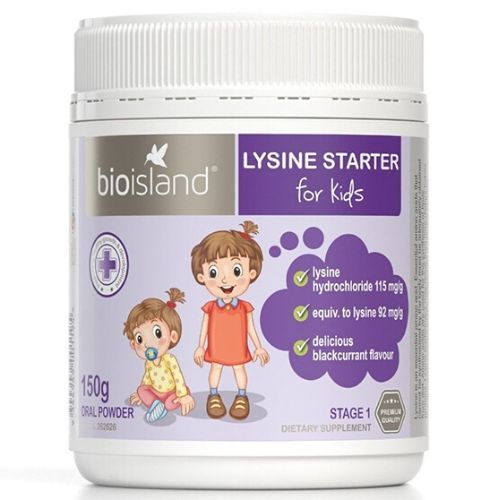 Bột tăng chiều cao cho bé dưới 6 tuổi Bio Island Lysine Starter của Úc hộp 150g