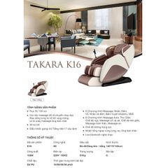 Ghế massage toàn thân Takara K16 - Đẳng cấp xứng tầm - Phân khúc cận cao cấp
