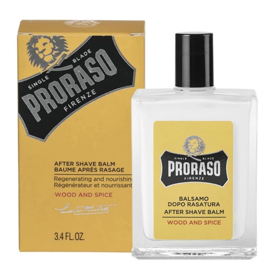 Dưỡng Da Sau Cạo Proraso Aftershave Balm Wood & Spice (Acohol Free) 100ml