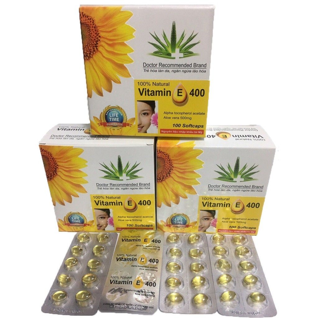 Viên uống đẹp da Vitamin E 400 thiên nhiên Hộp 100 viên – tienthanhbeauty