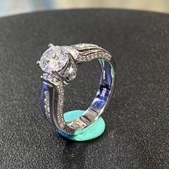 Nhẫn nữ vàng 10k, viên chủ 6.3 li full moissanite TT0106