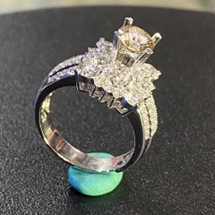 (đã bán) Nhẫn nữ vàng 14k kim cương thiên nhiên TTJ-00589