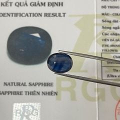 Saphire thiên nhiên xanh blue trong suốt kiểu Oval, size 13,5 x 10,68 , trọng lượng 8,39 carat