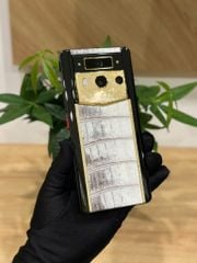 Vertu Meta 2 Diamionds gold Lưng bọc da cá sấu hymlaya Máy đẹp 99%