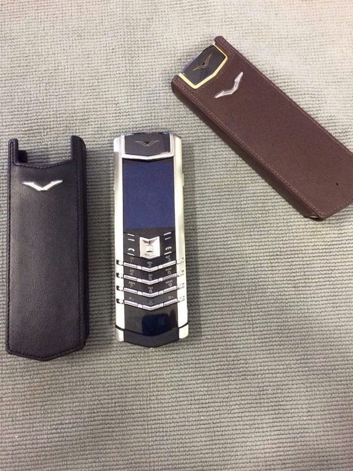 Bao rút da Bê Vertu Signature S thép