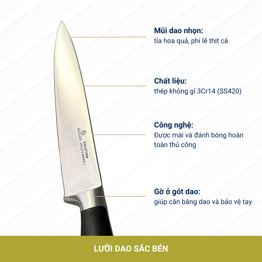 Dao Gọt Hoa Quả Đa Năng Benchusch 5 Inch - Dòng Utility - Solution Series