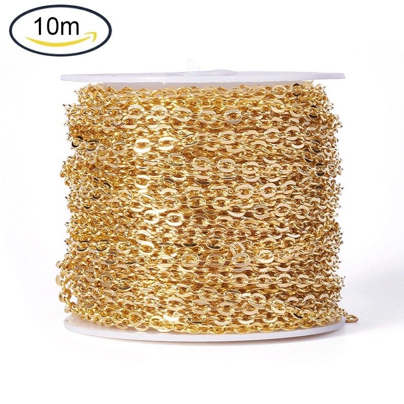 Cuộn 10m dây hợp kim màu vàng làm trang sức thủ công handmade