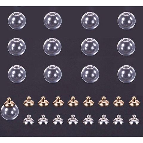  Set 5 quả cầu thủy tinh rỗng trong suốt làm trang sức resin 