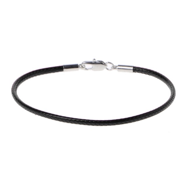 Vòng đeo tay da xỏ hạt charm
